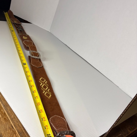 Brulaine 3 Brazilian Buckles Leather Belt 37 in Horses/Western/Equestrian/Cowboy - Picture 14 of 16